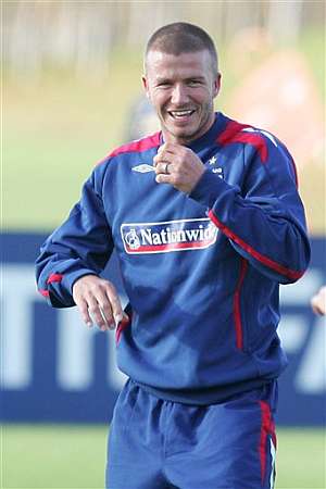 David Beckham, entrenando con la selección inglesa. (Foto: AP)