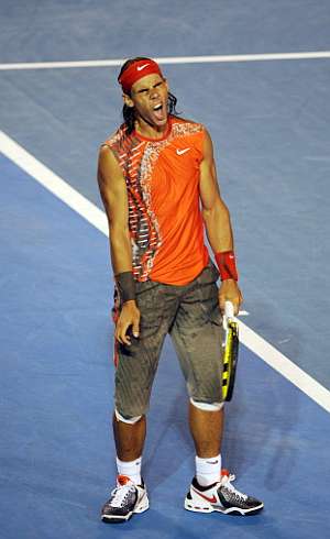 Nadal, tras perder con Tsonga. (AFP)
