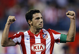 Maxi celebra la victoria del Atlético ante el Schalke. (Foto: REUTERS) Maxi celebra la victoria del Atlético ante el Schalke. (Foto: REUTERS)