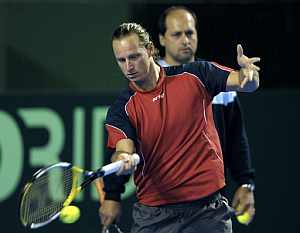 Nalbandian, en un entrenamiento. (Foto: AFP)