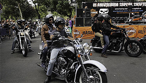 Una concentración de motos Harley-Davidson. Foto: Sandra Castro.