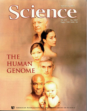 Portada de 'Science' en 2001 con la publicación del genoma humano.