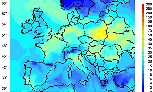 Uno de los mapas sobre niveles de contaminación de esta misma semana (Foto: Prev'air)