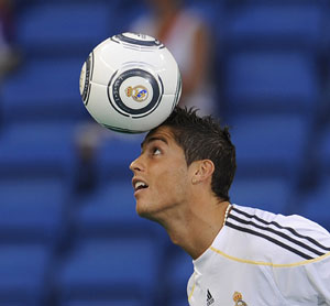 El futbolista durante un entrenamiento con el Real Madrid. Afp