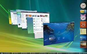 Imagen de un escritorio con el entorno 'aero' de windows Vista. (Foto: Microsoft)