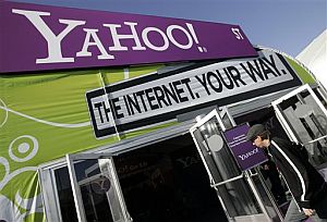 Una carpa de Yahoo en una feria de tecnolog�a de Las Vegas (FOTO: AP)