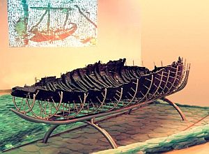 Barca del siglo I que se exhibe en el Museo de la Barca del Siglo I. (Foto: EFE)