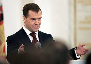 El presidente ruso, Dmitri Medvedev, en su mensaje anual a la nación. (Foto: REUTERS)
